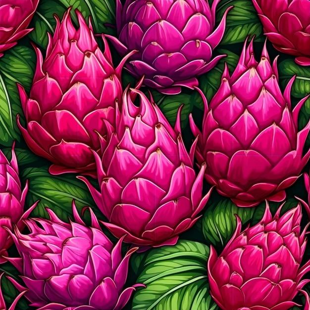 Ilustração do padrão da fruta de pitaya