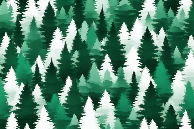 Foto ilustração do padrão de floresta sem costura