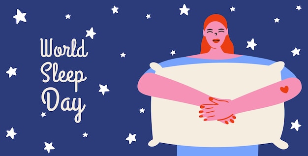 Ilustração do padrão do banner do Dia Mundial do Sono