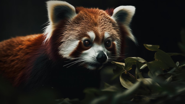 Ilustração do Panda Vermelho na Floresta