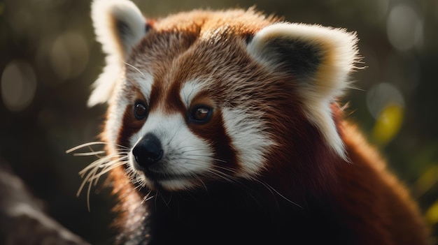 Ilustração do Panda Vermelho na Floresta