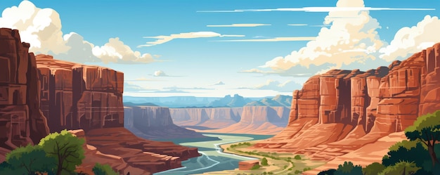 Ilustração do parque Grand Canyon, no Arizona, EUA
