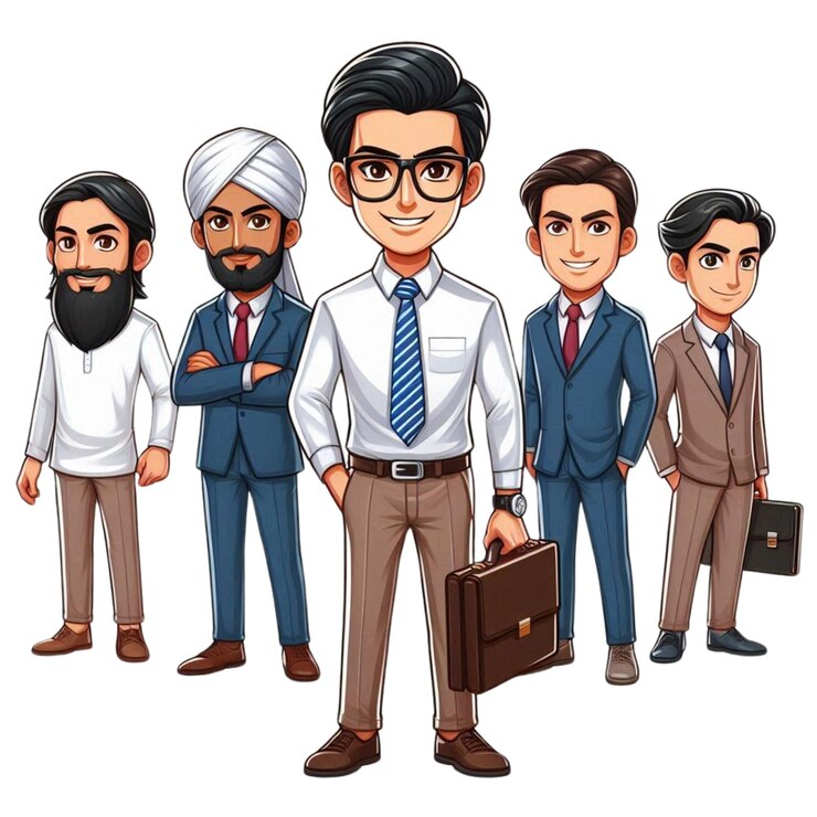 Ilustração do personagem do rapaz empresário