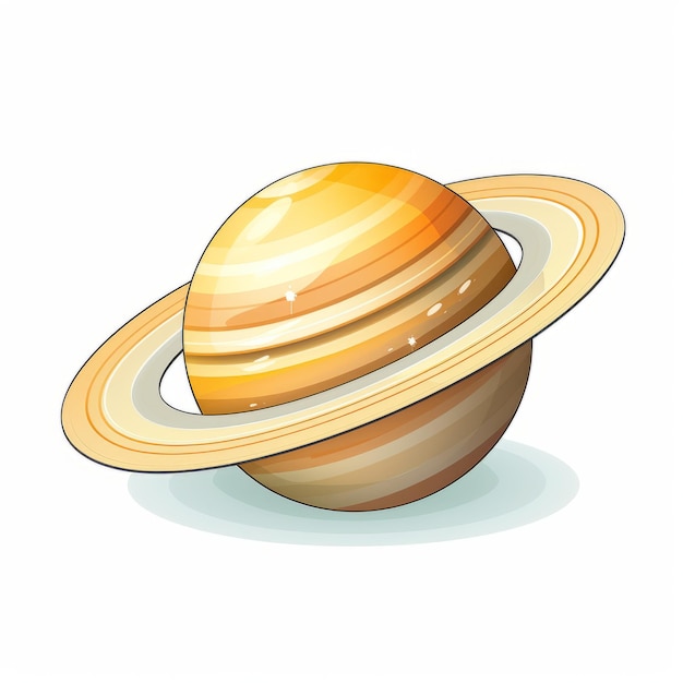 Ilustração do planeta Saturno em fundo branco Ilustração vetorial