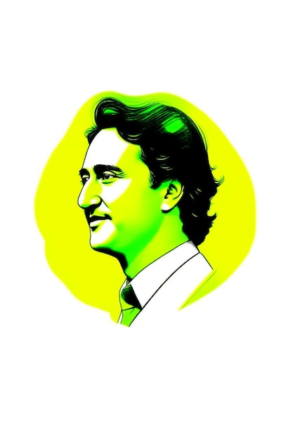 ilustração do primeiro-ministro Justin Trudeau do Canadá