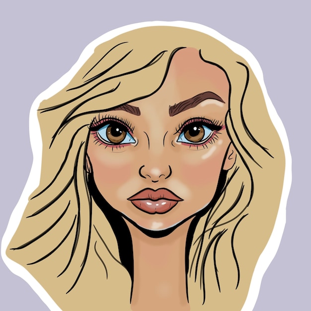 Ilustração do retrato da Bela Loira