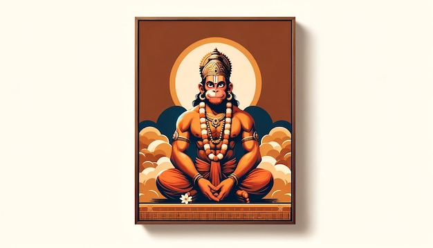 Ilustração do retrato de Hanuman para a celebração de Hanuman Jayanti