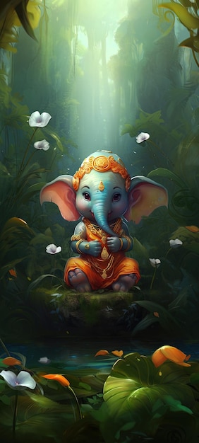 Foto ilustração do senhor ganesha para ganesh chaturthi ai gerado