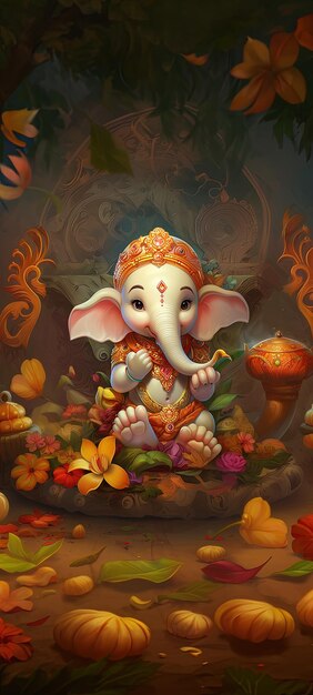 Foto ilustração do senhor ganesha para ganesh chaturthi ai gerado