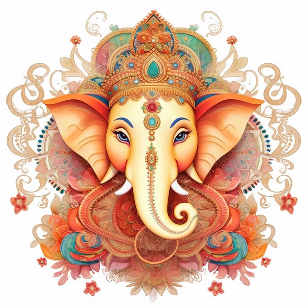 Ilustração do Senhor Ganesha para Ganesh Chaturthi Ai Gerado