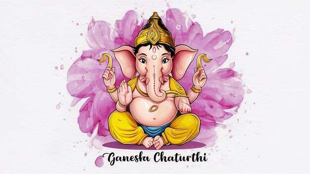 Foto ilustração do senhor ganpati ou ganesha no festival de ganesh chaturthi da índia generative ai