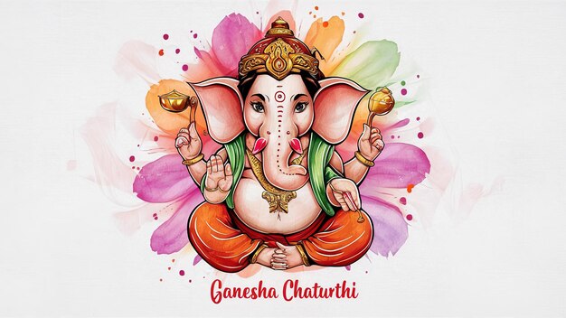 Foto ilustração do senhor ganpati ou ganesha no festival de ganesh chaturthi da índia generative ai