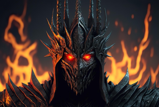 Ilustração do senhor Sauron generative ai