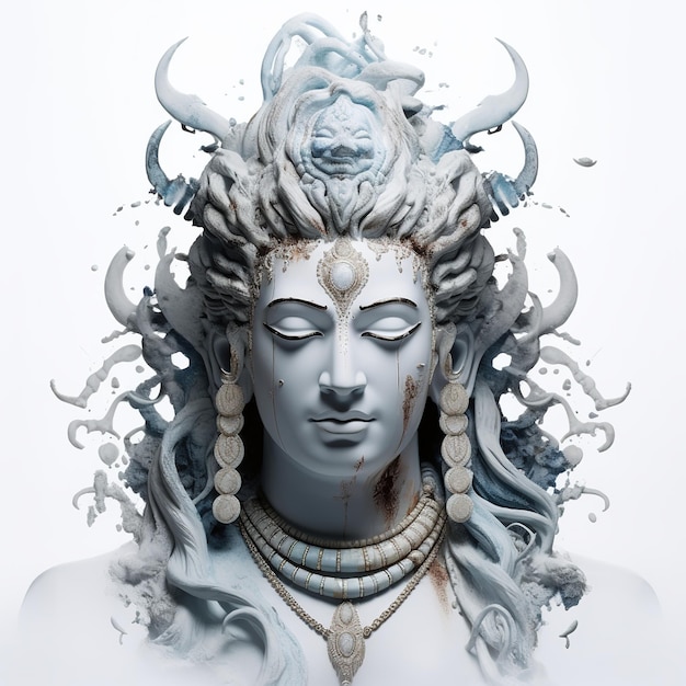 Foto ilustração do senhor shiva para o mês de savan ou maha shivratri generative ai