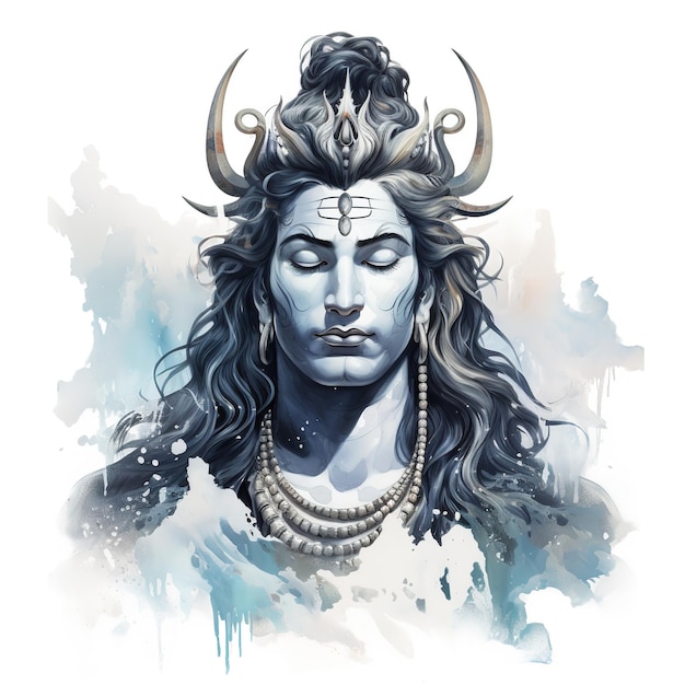 Ilustração do Senhor Shiva para o mês de Savan ou Maha Shivratri Generative Ai