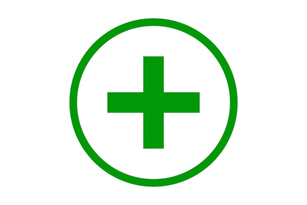 Ilustração do símbolo da cruz verde