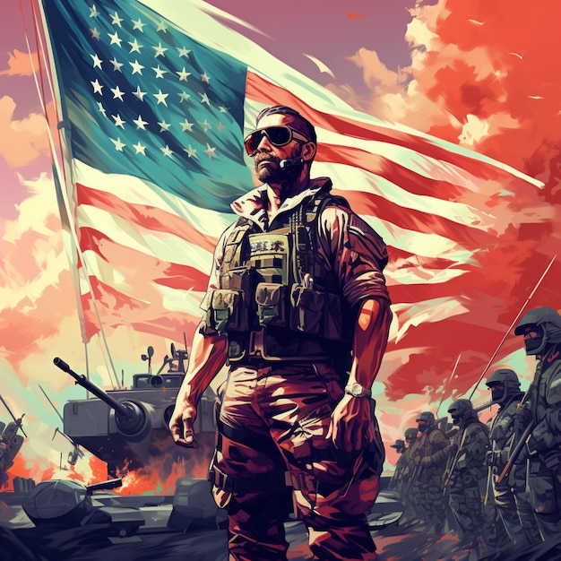 Ilustração do soldado militar americano