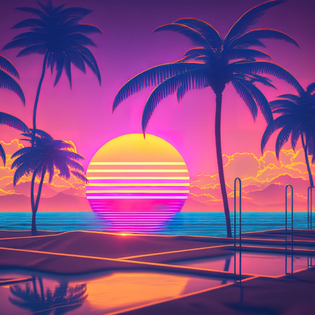 Ilustração do Synthwave