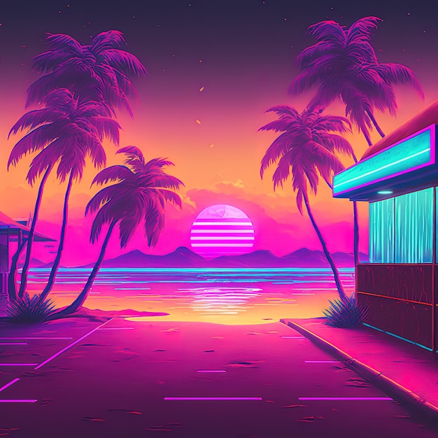 Ilustração do Synthwave