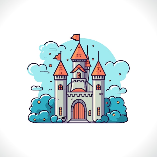 Foto ilustração do vetor do castelo vetor do castelo dos desenhos animados