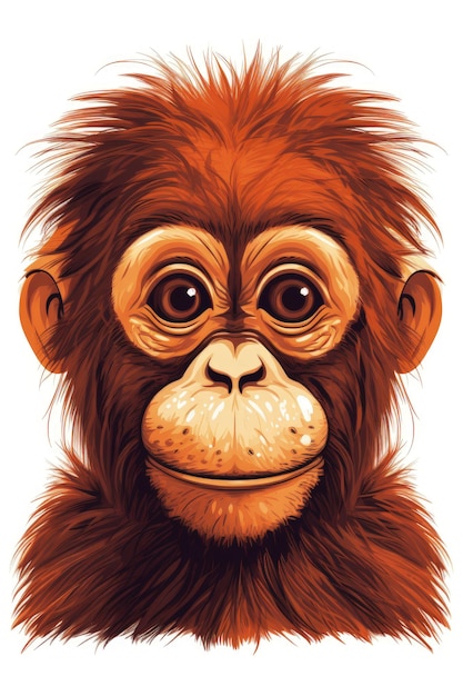 Ilustração Doce Bebê Orangotango