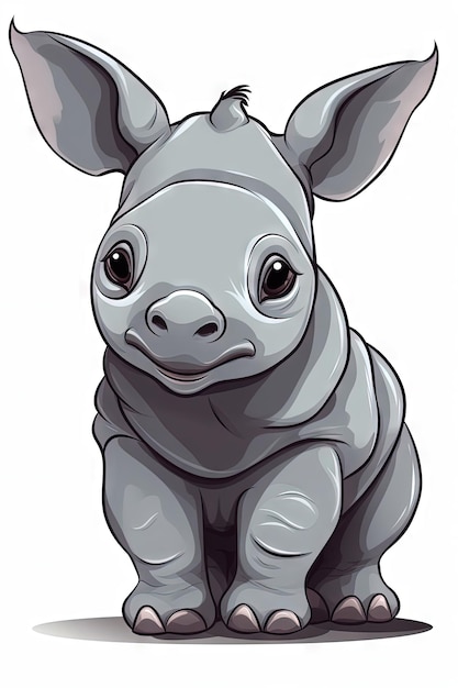 Ilustração Doce Bebê Rinoceronte