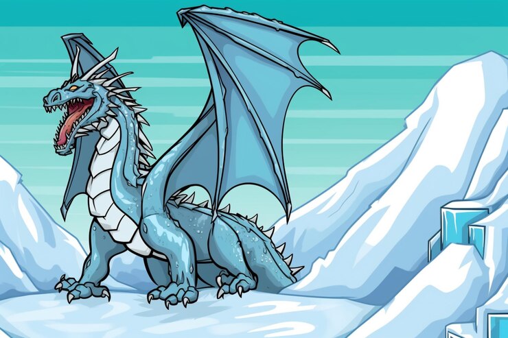 Foto ilustração dos desenhos animados de um dragão com um chapéu na cabeça generativa ai