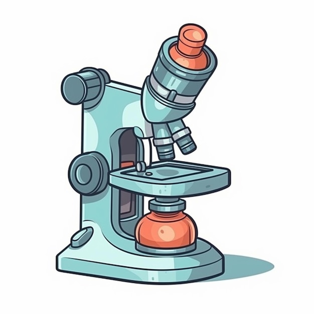 Foto ilustração dos desenhos animados de um microscópio
