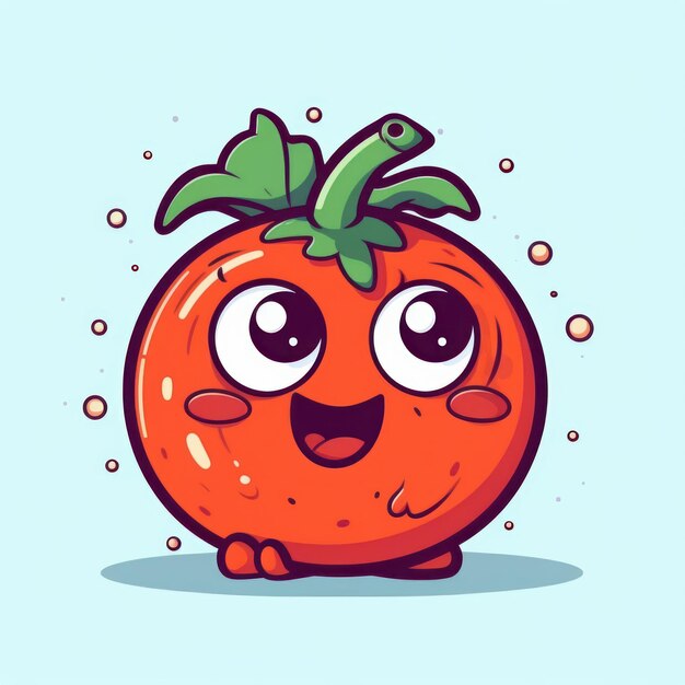 Ilustração dos desenhos animados de um tomate vermelho