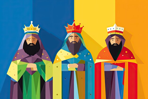 Foto ilustração dos três homens sábios tradição cristã no natal generative ai