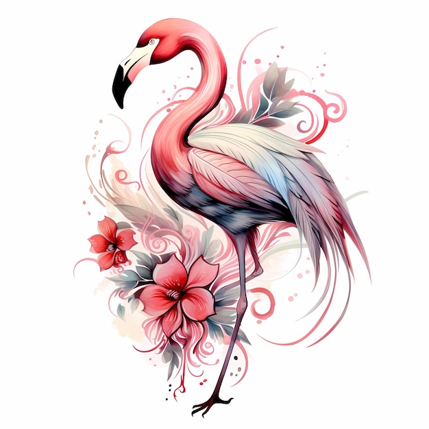 Ilustração elegante de Flamingo