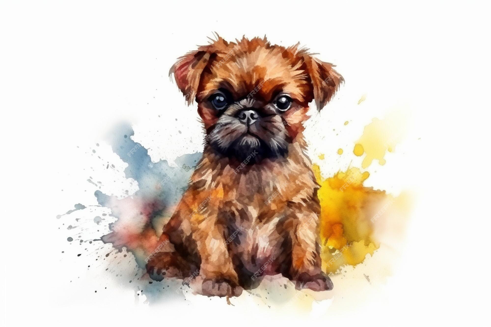 Antigo cão pastor inglês adorável ilustração em aquarela de cachorrinho com  manchas de cor todas as raças de cães