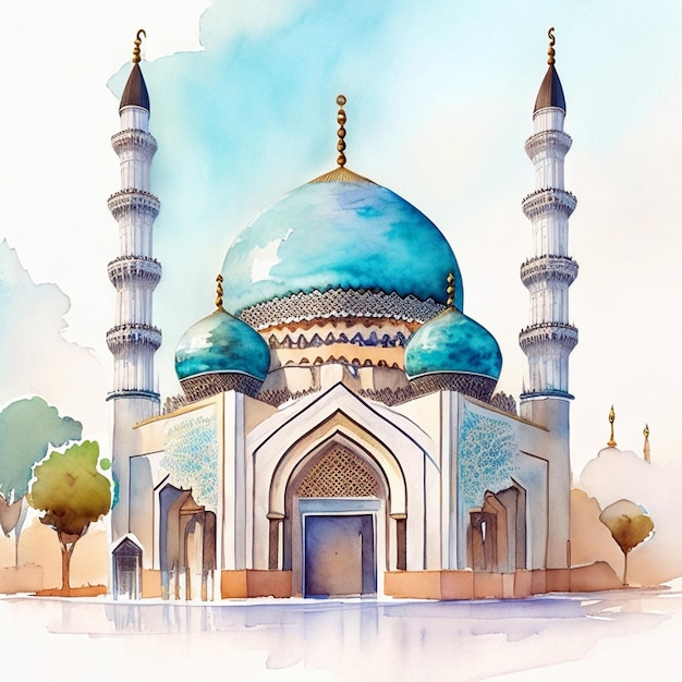 Ilustração em Aquarela da Mesquita