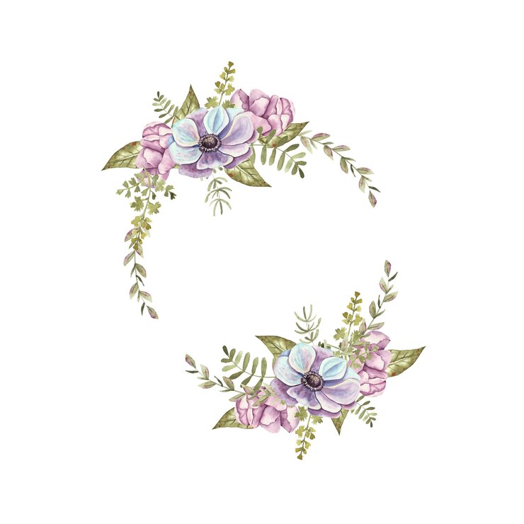 Foto ilustração em aquarela de animais e flores para impressões de logotipo etc