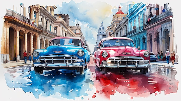 Foto ilustração em aquarela de cuba