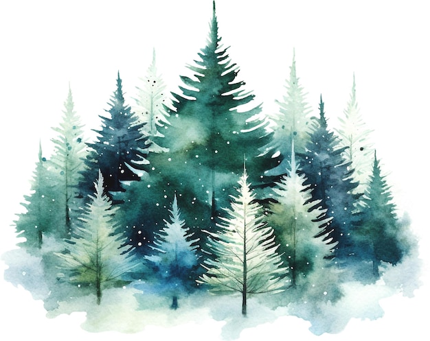 Ilustração em aquarela de paisagens polares