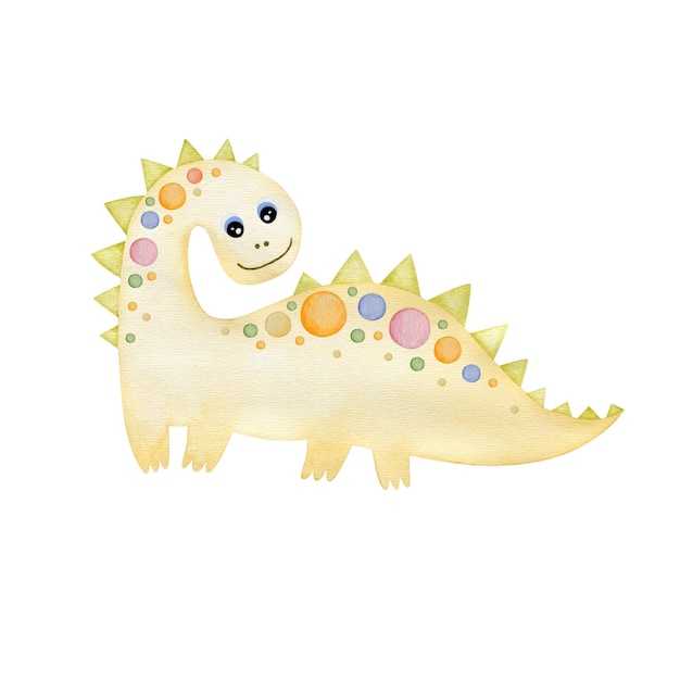 Ilustração em aquarela de um dinossauro