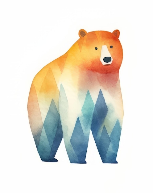 Ilustração em aquarela de um urso polar