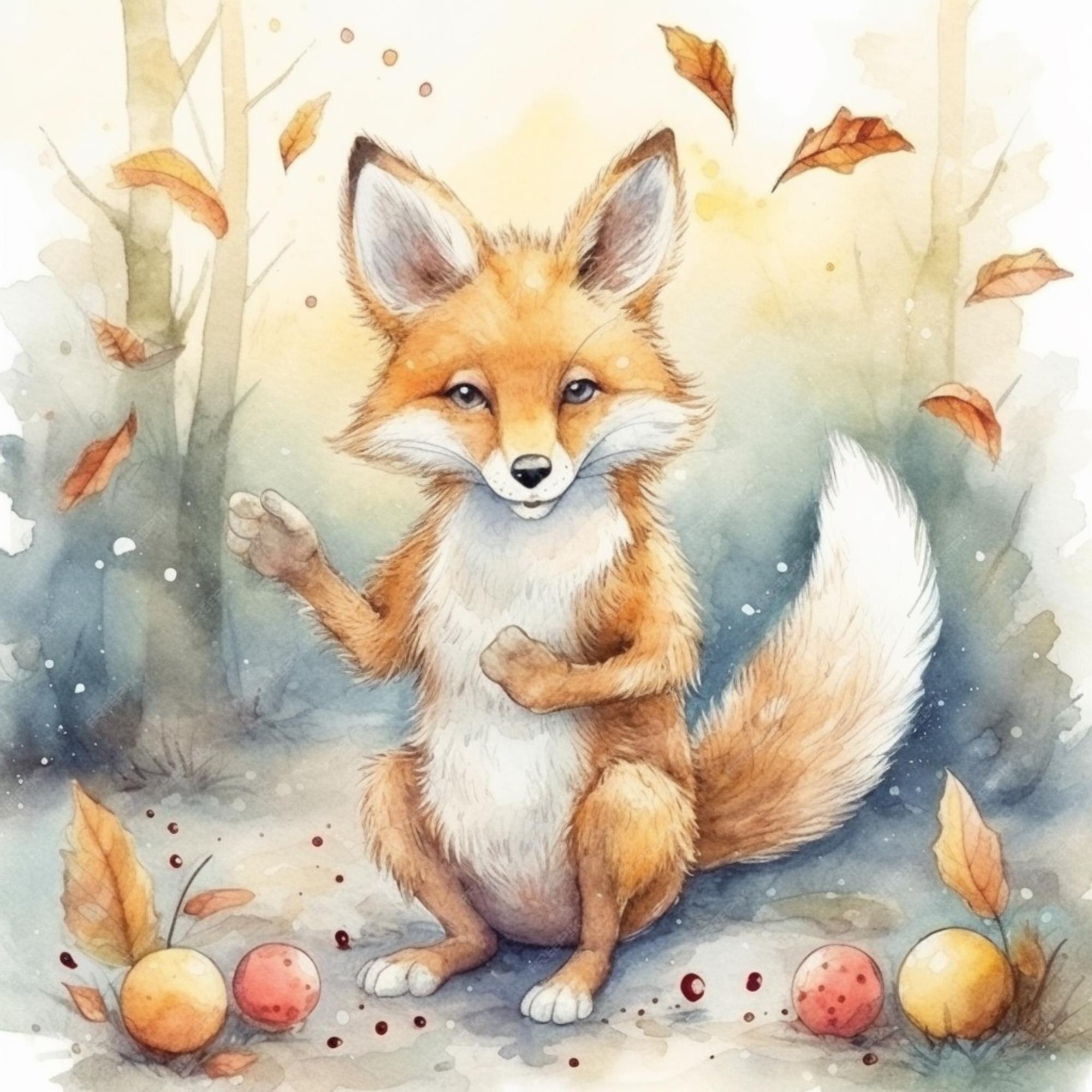 Raposa em aquarela #raposa #arte #ilustração #aquarela #fox