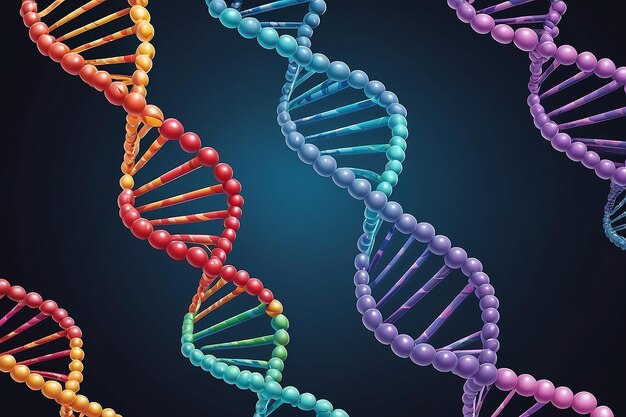 Ilustração em camadas do DNA Cores globais usadas