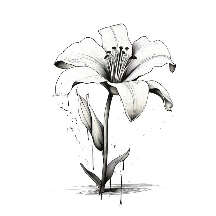 Foto ilustração em preto e branco inspirada em lily graffiti