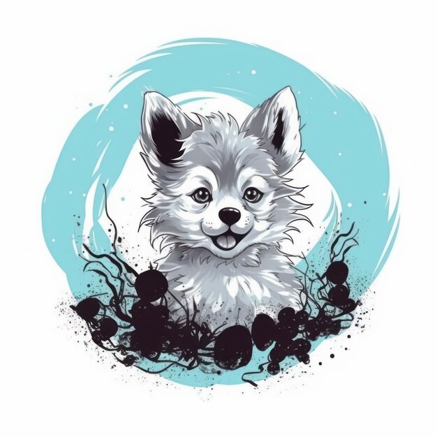 ilustração em vetor bebê lobo para camiseta desenhada no Adobe Illustrator