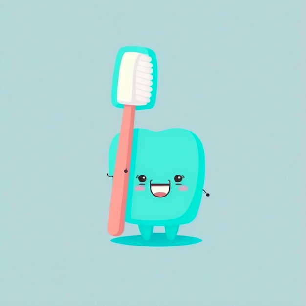 Foto ilustração em vetor de dente kawaii fofo