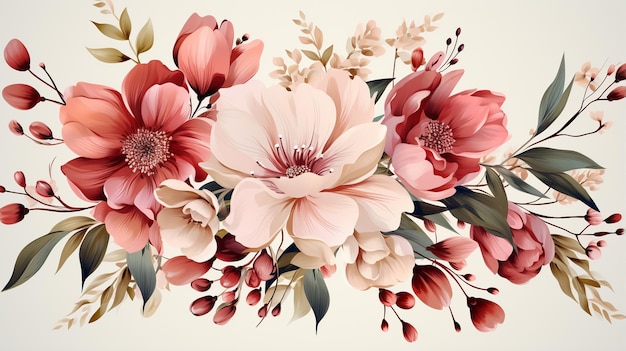 Foto ilustração em vetor design floral