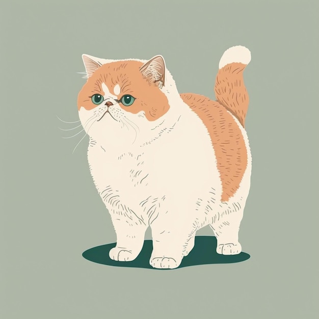 Ilustração em vetor gato fofo desenho animado