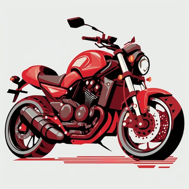 Ilustração em vetor grátis de motocicleta na cor vermelha png