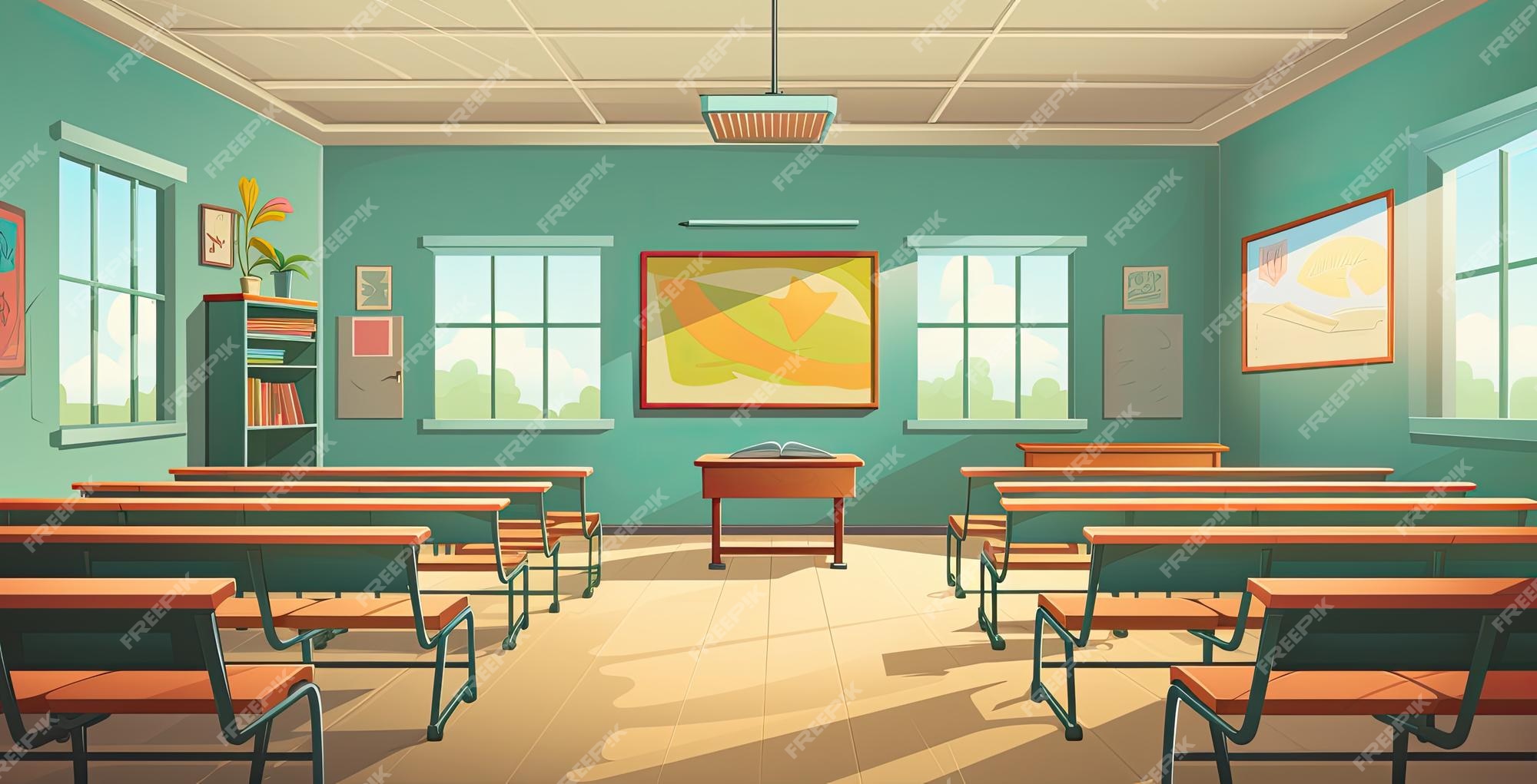 Escola Arte Sala Aula Ilustração Conceito Interior imagem vetorial