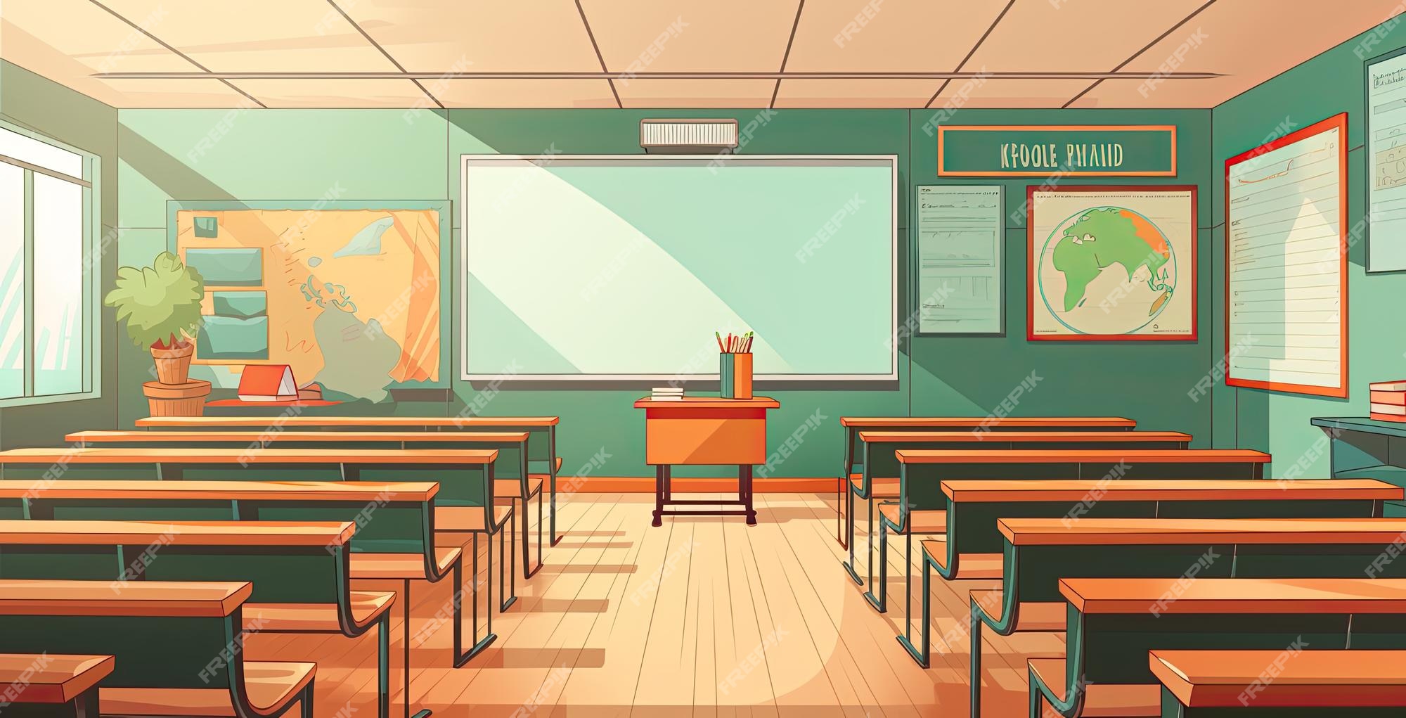 Escola Arte Sala Aula Ilustração Conceito Interior imagem vetorial