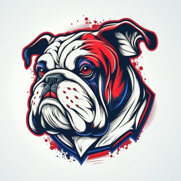 Foto ilustração em vetor logotipo bulldog