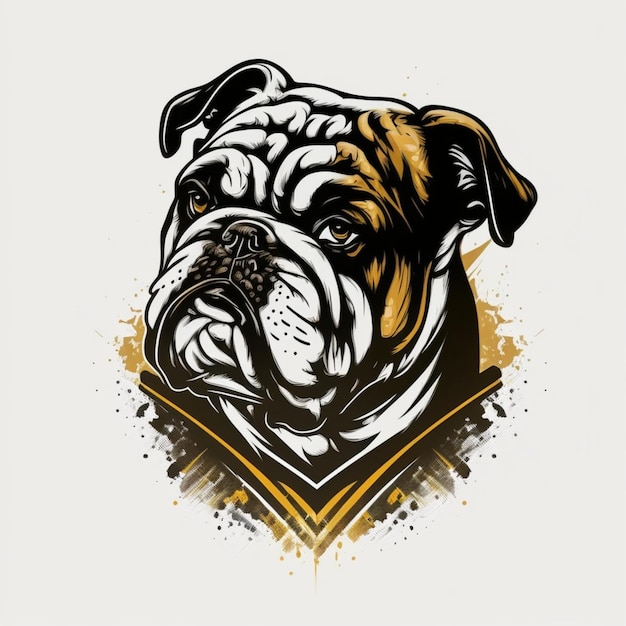 Foto ilustração em vetor logotipo bulldog